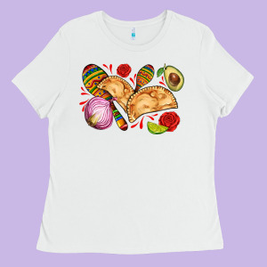 Empanadas Roses Onion Lime And Avocado Ladies Tee Designed By Adodesignshop