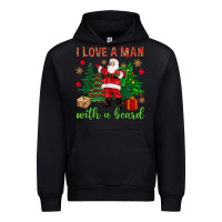 Black I love a man with a beard Christmas Urban Hoodie - NancyCooperArtShop