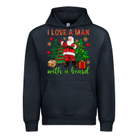Navy I love a man with a beard Christmas Urban Hoodie - NancyCooperArtShop