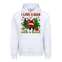 White I love a man with a beard Christmas Urban Hoodie - NancyCooperArtShop