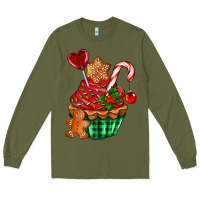 Army Green christmas cupcake Long Sleeve Tee - AdoDesignShop