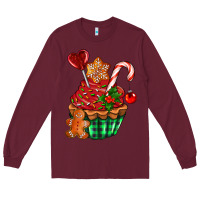 Burgundy christmas cupcake Long Sleeve Tee - AdoDesignShop