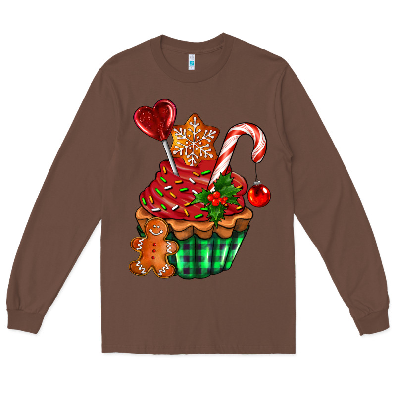 Christmas Cupcake Long Sleeve Tee by AdoDesignShop | Teevron