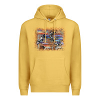 Antique Gold aztec leopard cowhide wood western background Premium Hoodie - AdoDesignShop