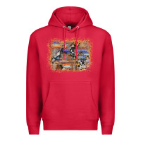 Cardinal aztec leopard cowhide wood western background Premium Hoodie - AdoDesignShop