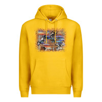 Lemon aztec leopard cowhide wood western background Premium Hoodie - AdoDesignShop