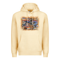 Pina Colada aztec leopard cowhide wood western background Premium Hoodie - AdoDesignShop