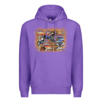 Purple aztec leopard cowhide wood western background Premium Hoodie - AdoDesignShop