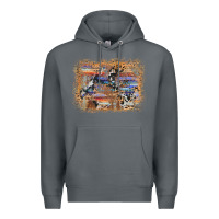 Rock aztec leopard cowhide wood western background Premium Hoodie - AdoDesignShop