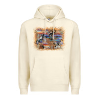 Sandshell aztec leopard cowhide wood western background Premium Hoodie - AdoDesignShop