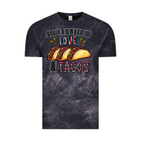 Cloud Black All You Need Is Love And Tacos Vintage Tee - CowhideDigitalArt