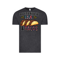 Vintage Black All You Need Is Love And Tacos Vintage Tee - CowhideDigitalArt