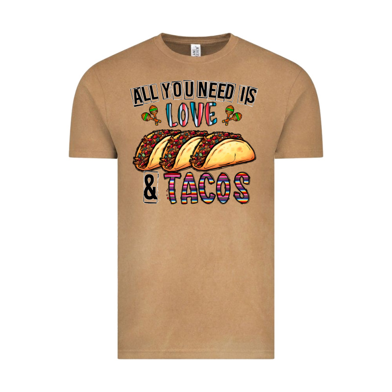 All You Need Is Love And Tacos Vintage Tee by CowhideDigitalArt | Teevron