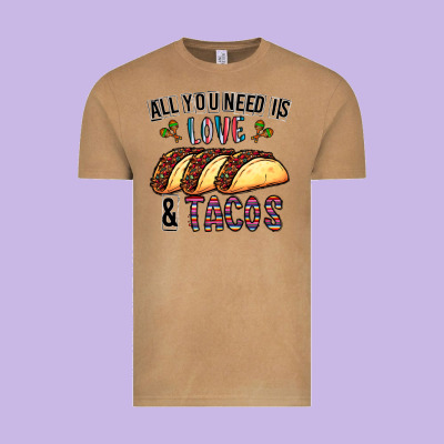 All You Need Is Love And Tacos Vintage Tee Designed By Cowhidedigitalart