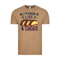 Vintage Coffee All You Need Is Love And Tacos Vintage Tee - CowhideDigitalArt