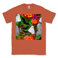 Copper halloween ghost and headstone seamless pattern Classic Tee - BundleAndBundleShop