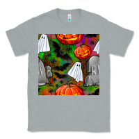 Heather Grey halloween ghost and headstone seamless pattern Classic Tee - BundleAndBundleShop
