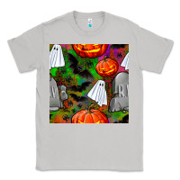 Moon Dust halloween ghost and headstone seamless pattern Classic Tee - BundleAndBundleShop