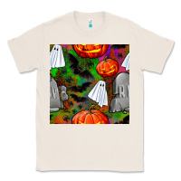 Natural halloween ghost and headstone seamless pattern Classic Tee - BundleAndBundleShop