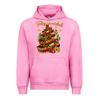 Fuchsia Pink Christmas Feliz Navidad Urban Hoodie - NancyCooperArtShop
