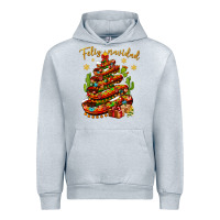 Heather Grey Christmas Feliz Navidad Urban Hoodie - NancyCooperArtShop