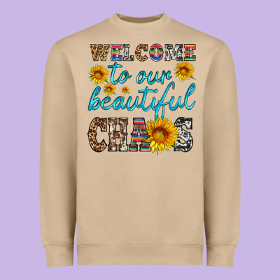 Welcome To Our Beautiful Chaos Heavyweight Sweatshirt Designed By Hra Design Shop