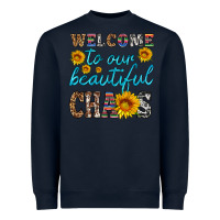 Navy welcome to our beautiful chaos Heavyweight Sweatshirt - HRA Design Shop