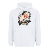 White believe buffalo plaid white christmas santa claus Heavyweight Hoodie - MaliasSmallBusiness