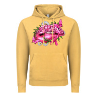 Breast Cancer With Ribbon Pink Lips Vintage Hoodie | Teevron