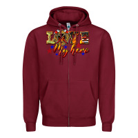 Burgundy Love My Hero Firefighter Zipper Hoodie - LillyAllenDesigns