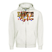 Oatmeal Heather Love My Hero Firefighter Zipper Hoodie - LillyAllenDesigns