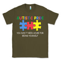 Army Green Autistic Pride Autism Awareness Classic Tee - CowhideDigitalArt