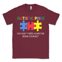 Burgundy Autistic Pride Autism Awareness Classic Tee - CowhideDigitalArt