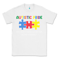 White Autistic Pride Autism Awareness Classic Tee - CowhideDigitalArt