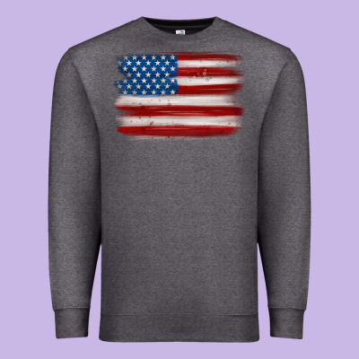 American Flag Distressed Background Premium Sweatshirt Designed By Maliassmallbusiness