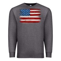 Charcoal Heather american flag distressed background Premium Sweatshirt - MaliasSmallBusiness