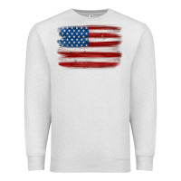 Oatmeal Heather american flag distressed background Premium Sweatshirt - MaliasSmallBusiness