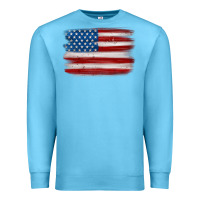 Ocean Blue american flag distressed background Premium Sweatshirt - MaliasSmallBusiness