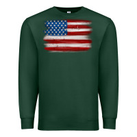 Sports Green american flag distressed background Premium Sweatshirt - MaliasSmallBusiness