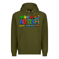 Army Green autism accept understand love Premium Hoodie - Artiststas