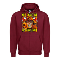 Burgundy Western Hell Was Full So I Came Back Zipper Hoodie - LillyAllenDesigns