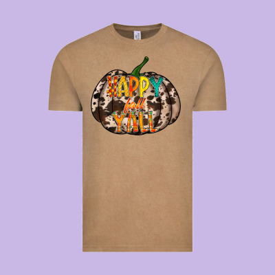 Happy Fall Yall Vintage Tee Designed By Racoondesign