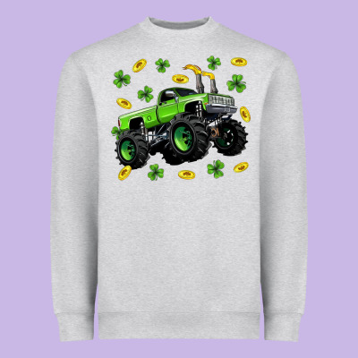 Monster Truck St Patricks Day Heavyweight Sweatshirt Designed By Neo Western