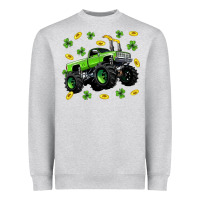 Heather Grey Monster truck st patricks day Heavyweight Sweatshirt - Neo Western