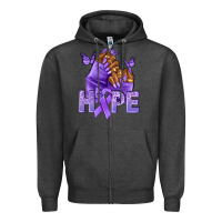 Charcoal Heather hope lavender ribbon all cancers Zipper Hoodie - NancyCooperArtShop