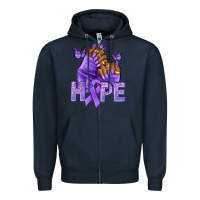 Navy hope lavender ribbon all cancers Zipper Hoodie - NancyCooperArtShop