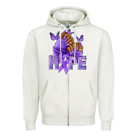 Oatmeal Heather hope lavender ribbon all cancers Zipper Hoodie - NancyCooperArtShop