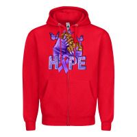Red hope lavender ribbon all cancers Zipper Hoodie - NancyCooperArtShop