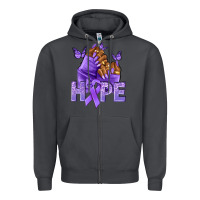 Smoke hope lavender ribbon all cancers Zipper Hoodie - NancyCooperArtShop