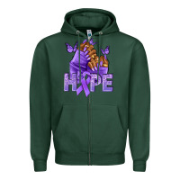 Sports Green hope lavender ribbon all cancers Zipper Hoodie - NancyCooperArtShop